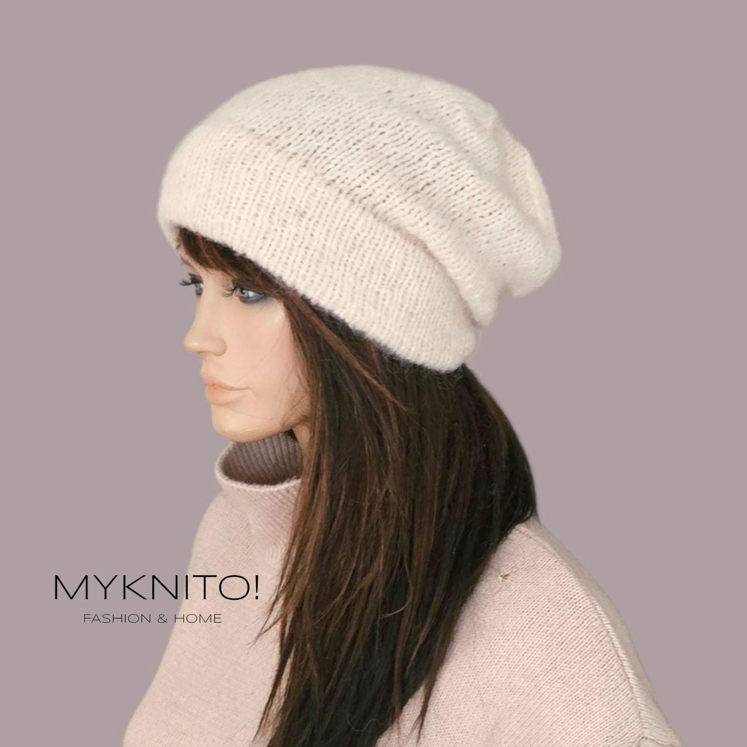 strickmütze, Wolle, Alpaka, Creme, Beanie, Wollmütze, Gestrickt von MYKNITO