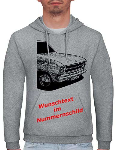 Herren Hoodie Kadett B Motiv mit Wunschtext (Grau, M) von MYLEZ