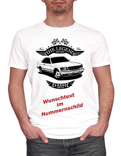Herren T-Shirt 560 SEC Legend mit Wunschtext (Weiss, XL) von MYLEZ