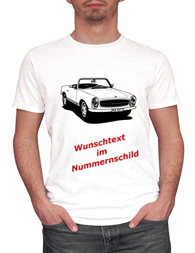 Herren T-Shirt Cabrio Pagode mit Wunschtext (Weiss, L) von MYLEZ