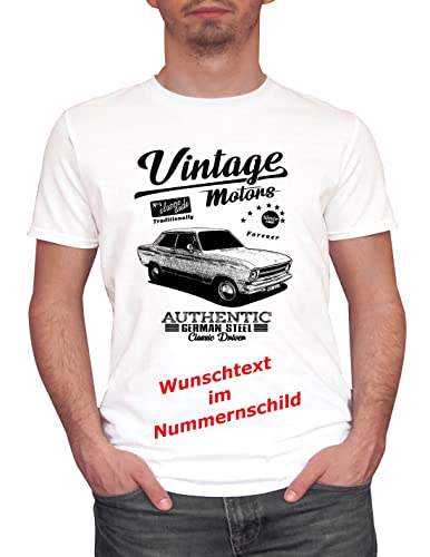 Herren T-Shirt Kadett B Vintage mit Wunschtext (Weiss, L) von MYLEZ