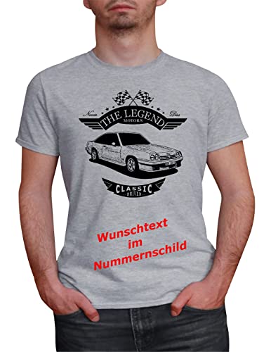 Herren T-Shirt Manta B Legend mit Wunschtext (Grau, M) von MYLEZ