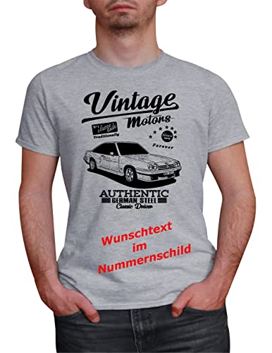 Herren T-Shirt Manta B Vintage mit Wunschtext (Grau, S) von MYLEZ