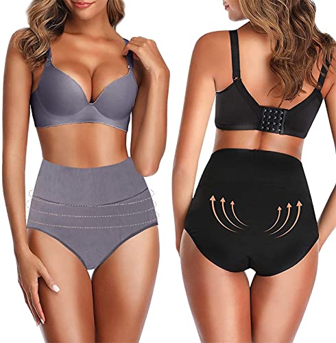 Damen Unterhosen 5er Pack Baumwolle Hohe Taille Stretch Klassische Unterhosen Nahtlos Bauchweg Hüftheben Schlüpfer Atmungsaktiv Panties Hipster Weich Bequeme Hüftslip Höschen Für Frauen Unterwäsche von MYLH