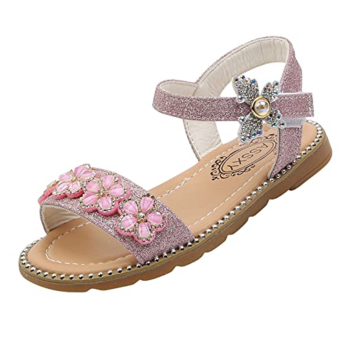 MYLH Sandalen Kinder 24 Prinzessin Schuhe MäDchen Strandsandalen Sport Sandalen Sommer Freizeitschuhe Flache Sandalen Blumen Open Toe Sommerschuhe Kinderschuhe Rutschfest Weichen Sohle Sandaletten von MYLH