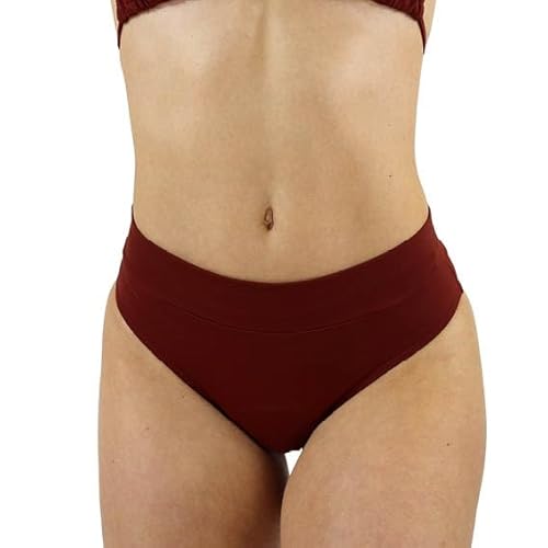 MYLILY Basic Bikini Hose Damen Weinrot | Bikinihose Damen Unterteil | Bikinihose Rot| Bikini Unterteil Teenager (L) von MYLILY