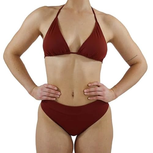 MYLILY Bikini Damen Triangel Set Rot | Triangel Bikini Damen | Bademode Damen | Bikini Damen Set rot (L) von MYLILY