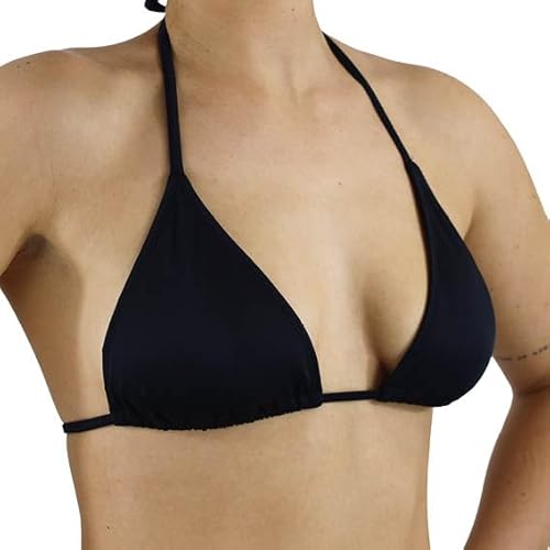 MYLILY Bikini Oberteil Triangel Schwarz| Triangel Bikini Damen | Bikini Damen Oberteil | Bikini Oberteil Schwarz (M) von MYLILY