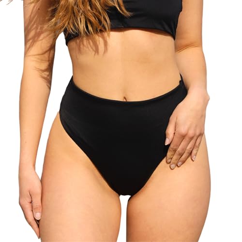 MYLILY Brazilian Bikini Hose Damen Schwarz | Bikinihose Damen Unterteil | Bikinihose Schwarz | Bikini Unterteil Teenager Shaping (S) von MYLILY