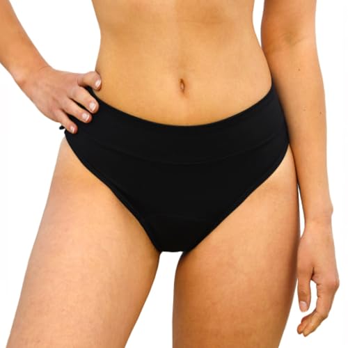 MYLILY Mid Waist Bikini Hose Damen Schwarz | Unterteil Bikini Damen | Bademode Damen | Badehose Damen (S) von MYLILY