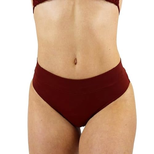 MYLILY Perioden Bikinihosen für Damen Rot | Perioden Bademode zum Schwimmen | Basic Slip Bikinihose | Period Swimwear (L) von MYLILY