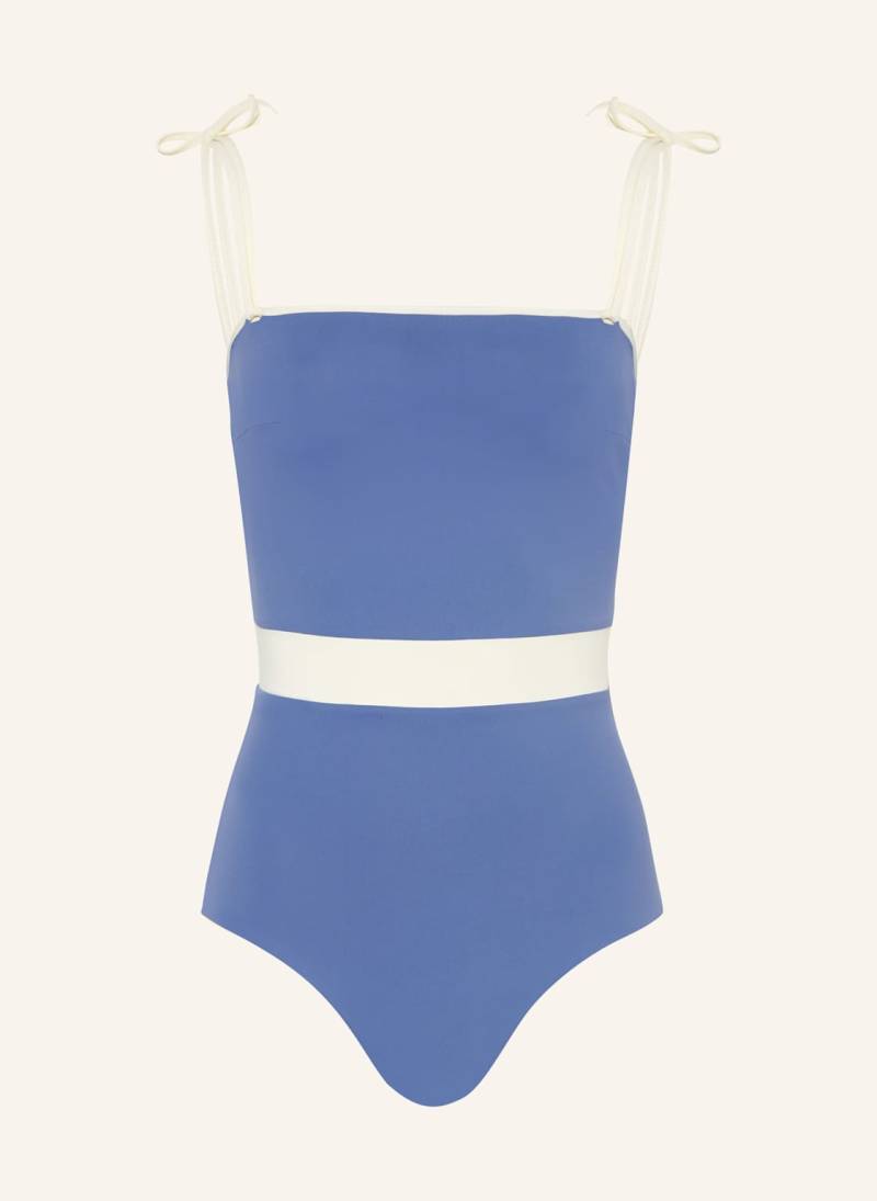 Mymarini Bandeau-Badeanzug Bandeausuit Zum Wenden Mit Uv-Schutz 50+ blau von MYMARINI