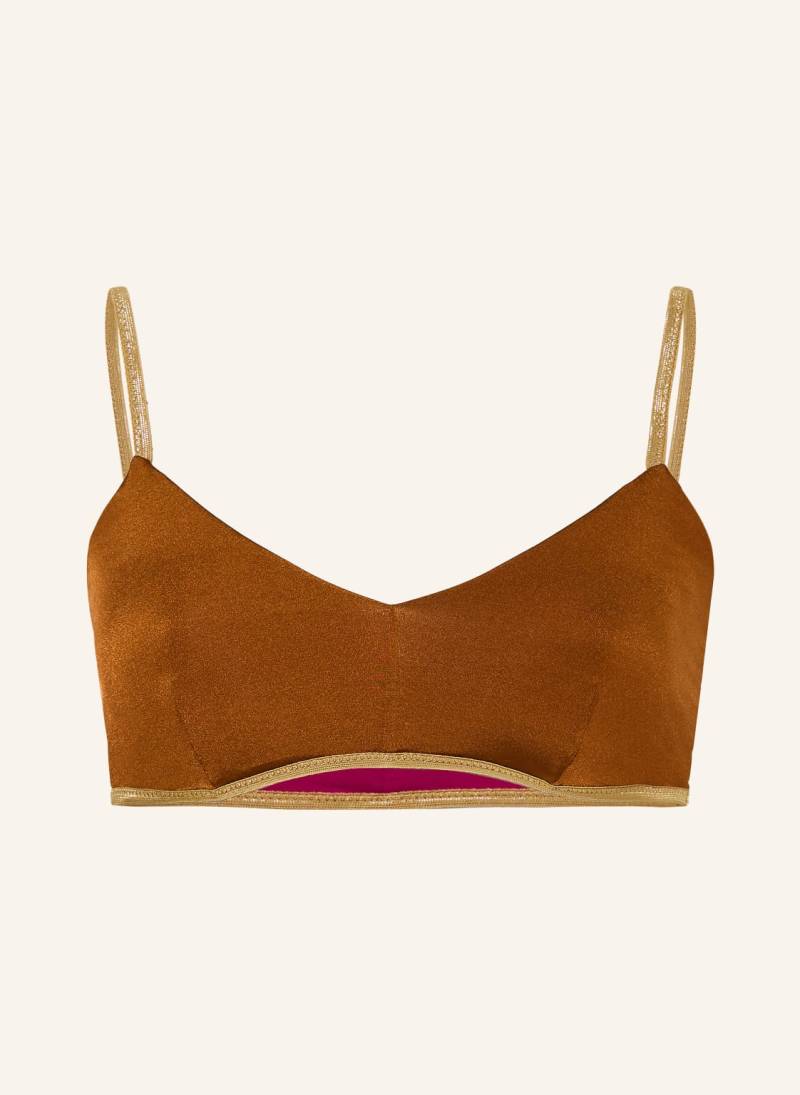 Mymarini Bralette-Bikini-Top Classic Shine Zum Wenden Mit Uv-Schutz 50+ pink von MYMARINI