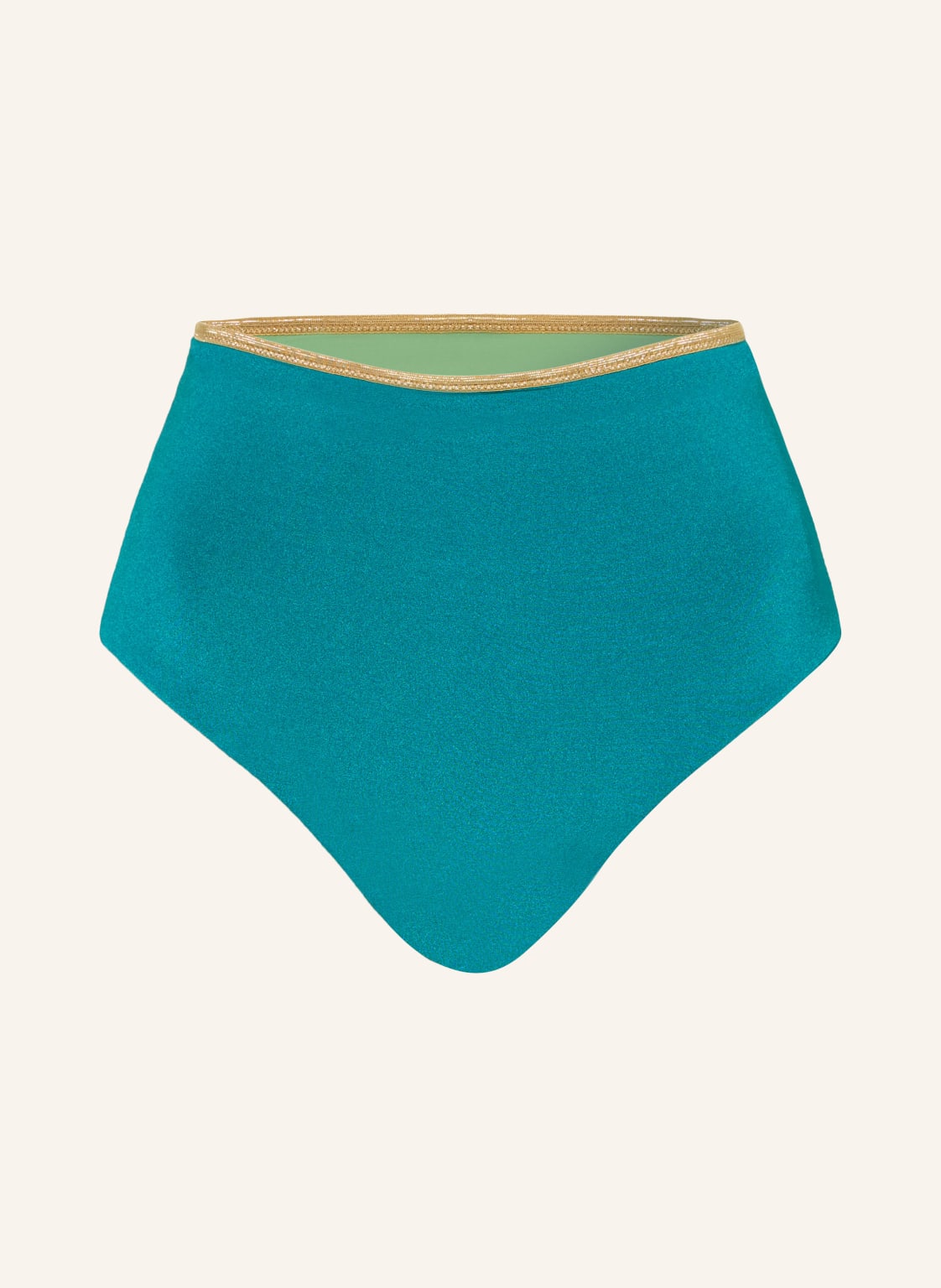 Mymarini Highwaist-Bikini-Hose Shine Zum Wenden Mit Uv-Schutz 50+ gruen von MYMARINI