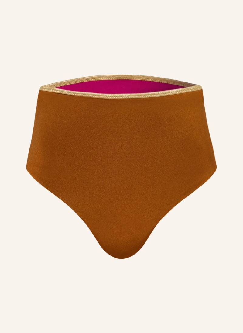 Mymarini Highwaist-Bikini-Hose Shine Zum Wenden Mit Uv-Schutz 50+ pink von MYMARINI