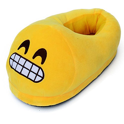 Pantoffeln, Plüsch Hausschuhe, Mann / Frauen / Kind Unisex Emoji weiche niedliche Karikatur Hefterzufuhren warme gemütliche weiche angefüllte Plüsch Haushalt Innenhaus Haushalt (Zahn) von MYMM