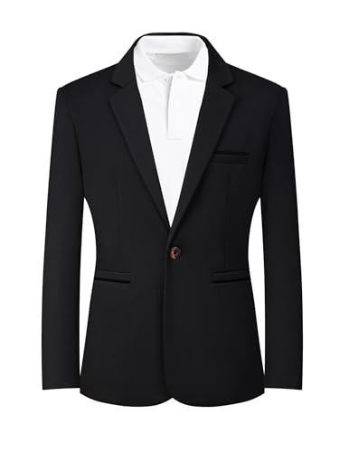 MYMRIN Jacke Herren Herbst Frühling Flammenförmiger Farbe Sakko Herren Sportlich Modern Stretch Blazer Männer Slim Fit Freizeit Jackett Business Anzugjacke(Schwarz,3XL) von MYMRIN