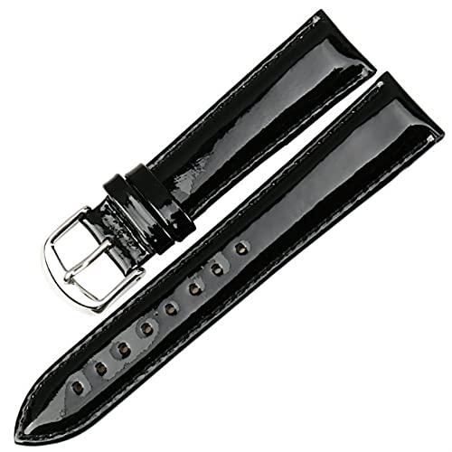 MYOBU Lederband 1 2mm 14mm 16mm 18mm 20mm Strap Armband schwarz Patent Lederband Uhr Zubehör Gürtel, 14mm, leder, agate von MYOBU