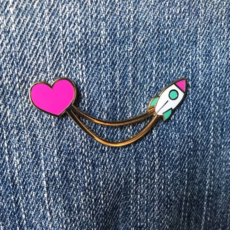 Rakete Herz | Harte Emaille Pin Rakete Herz | Harte Emaille Pin von MYOPINIONPINS