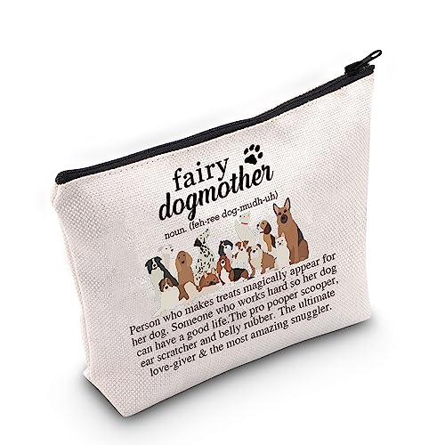 MYOSPARK Fairy Dogmother Geschenk Hund Mama Make-up Tasche Fee Dogmother Definition Reise Reißverschluss Tasche Hundebesitzer Geschenke Hundeliebhaber Geschenke für Frauen, UK Fairy Dogmother von MYOSPARK