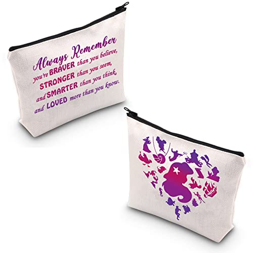 MYOSPARK Meerjungfrau Geschenke für Mädchen Prinzessin Ariel Make-up-Tasche Prinzessin Reise Kosmetiktasche You are Braver Stronger Smarter Than You Think Reißverschlusstasche, Uk Always Mmaid Tasche von MYOSPARK