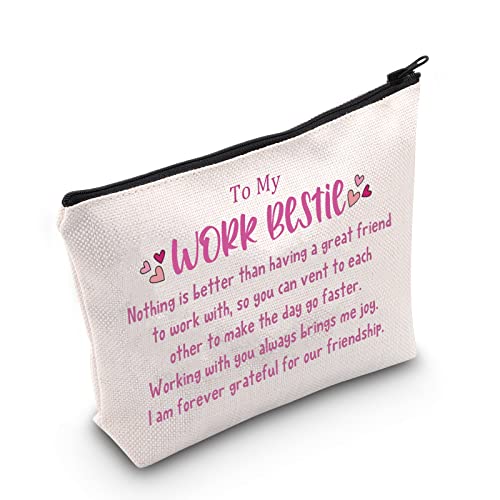 MYOSPARK Work Bestie Geschenk für Frauen Arbeit Bestie Make-up Tasche Kollegen Geschenk für Bestie BFF Geschenk Arbeit Freund Geschenk für sie, Bestie Nothing Bag, Modern von MYOSPARK