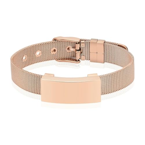 MYPOWER Elastisches Band, Urnen-Armreif, Einäscherung für Asche, Trauerarmband, Edelstahl, individuelles Metallschnallen-Design, Herrenschmuck, Silber, A, 18 cm von MYPOWER