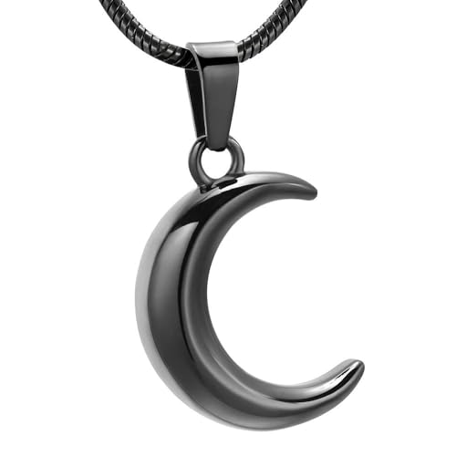 MYPOWER Halskette mit Anhänger „Du bist mein Mond“, Andenken an die Asche eines Menschen, Haustier, Gedenkschmuck, elegantes Geschenk für Frauen und Mädchen, Halskette – Schwarz von MYPOWER