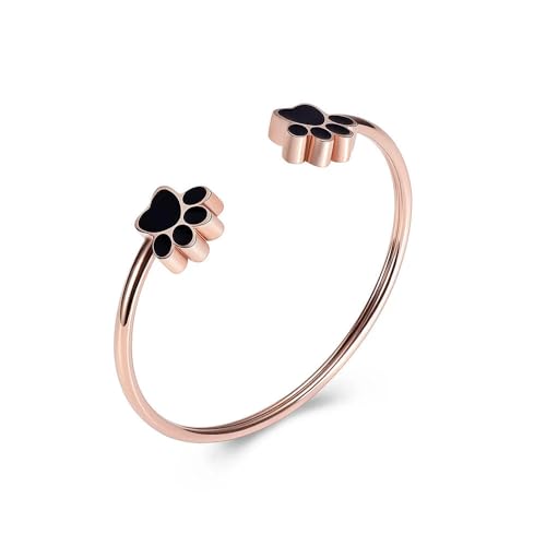 MYPOWER Haustier-Einäscherungsarmband für Asche, Tierpfoten-Design, gravierbarer Urnenarmreif, Andenken, Aschenhalter, Gedenkschmuck für Katze/Hund, Roségold, 60 mm MYPOWER Haustier-Einäscherungsarmband für Asche, Tierpfoten-Design, gravierbarer Urnenarmreif, Andenken, Aschenhalter, Gedenkschmuck für Katze/Hund, Roségold, 60 mm von MYPOWER