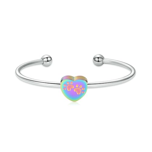 MYPOWER Herz-Einäscherungsarmband für Asche, Urnenarmband, Aschehalter, Armreif, Gedenk-Andenken, Ascheschmuck für Frauen und Männer, bunt von MYPOWER