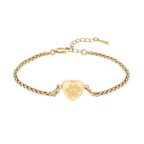 MYPOWER Herz-Urnen-Armband für Asche, Pfotenabdruck, Einäscherungsschmuck für Haustierasche, verstellbare Handkette, Andenken für Hunde und Katzen, für Frauen, Gold MYPOWER Herz-Urnen-Armband für Asche, Pfotenabdruck, Einäscherungsschmuck für Haustierasche, verstellbare Handkette, Andenken für Hunde und Katzen, für Frauen, Gold von MYPOWER