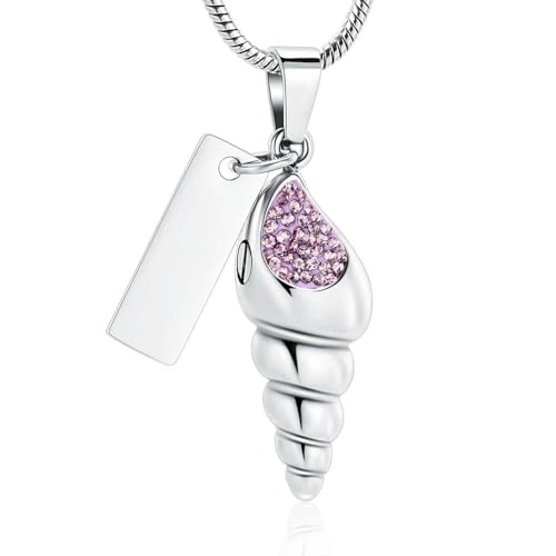 MYPOWER Kostenlose Gravur Feuerbestattung Halskette WhPendant Splitter Diamant Edelstahl Anzug für Party Geschenk Haustier Asche Halter Andenken-C von MYPOWER