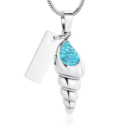 MYPOWER Kostenlose Gravur Feuerbestattung Halskette WhPendant Splitter Diamant Edelstahl Anzug für Party Geschenk Haustier Asche Halter Andenken-D von MYPOWER