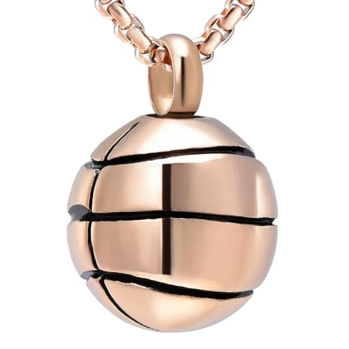 MYPOWER Urnen-Asche-Halskette in Basketball-Form, Anhänger für Mann, Edelstahl, für Hunde und Katzen, Aschehalter, Einäscherung, Gedenkstätte, C von MYPOWER