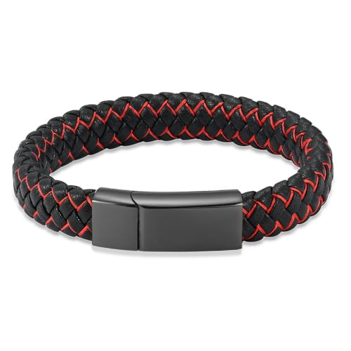 MYPOWER Urnenarmband für Asche, Gedenkschmuck, geflochtenes Leder, Urnenarmband für Männer, Andenken, Urnenarmreif, Schmuck-a-20cm MYPOWER Urnenarmband für Asche, Gedenkschmuck, geflochtenes Leder, Urnenarmband für Männer, Andenken, Urnenarmreif, Schmuck-a-20cm von MYPOWER