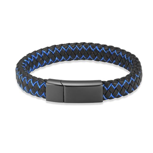 MYPOWER Urnenarmband für Asche, Gedenkschmuck, geflochtenes Leder, Urnenarmband für Männer, Andenken, Urnenarmreif, Schmuck-e-24cm MYPOWER Urnenarmband für Asche, Gedenkschmuck, geflochtenes Leder, Urnenarmband für Männer, Andenken, Urnenarmreif, Schmuck-e-24cm von MYPOWER