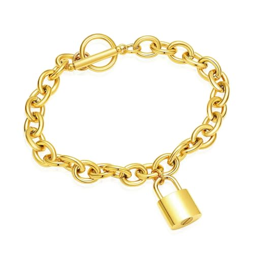MYPOWER Urnenarmband für Asche, mit Schloss, Feuerbestattungsschmuck, Edelstahl, Aschearmband für Damen und Herren, Andenken-Gedenkarmband, Gold MYPOWER Urnenarmband für Asche, mit Schloss, Feuerbestattungsschmuck, Edelstahl, Aschearmband für Damen und Herren, Andenken-Gedenkarmband, Gold von MYPOWER