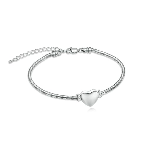 MYPOWER Urnenarmband mit Herz-Verbindung für Asche für Frauen, verstellbares Urnenarmband zur Einäscherung, Andenkenschmuck für Haustiere/Menschen von MYPOWER