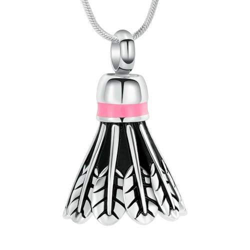 MYPOWER Urnenketten aus Edelstahl in Badminton-Form für die Asche geliebter Menschen, Gedenkschmuck für die Asche von Hunden und Katzen, Silber MYPOWER Urnenketten aus Edelstahl in Badminton-Form für die Asche geliebter Menschen, Gedenkschmuck für die Asche von Hunden und Katzen, Silber von MYPOWER