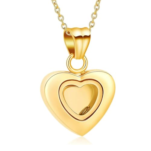 MYPOWER Urnenketten für Asche, Einäscherungsschmuck für Asche, Andenkenanhänger für Asche für Frauen und Männer, Gold MYPOWER Urnenketten für Asche, Einäscherungsschmuck für Asche, Andenkenanhänger für Asche für Frauen und Männer, Gold von MYPOWER