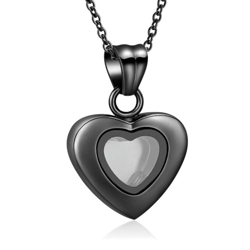 MYPOWER Urnenketten für Asche, Einäscherungsschmuck für Asche, Andenkenanhänger für Asche für Frauen und Männer, Schwarz von MYPOWER