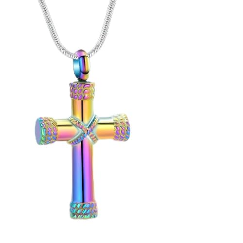 MYPOWER Urnenketten für Asche für Damen und Herren, Gedenkmedaillons, Anhänger mit der Gravur „Always in my Mind Forever in my-colorful“ von MYPOWER