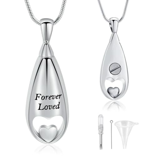 MYPOWER Urnenketten für Asche für Damen und Herren, Gedenkmedaillons, Anhänger mit der Gravur „Always in my Mind Forever in my“ – silberfarben von MYPOWER