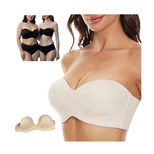 MYPOWR Back Smoothing Bra,Women's Push Up Bra,Fashion Deep Cup Bra Full Back Coverage Hide Fat Smooth Bra,Curvee Bra (Beige, 40C) von MYPOWR