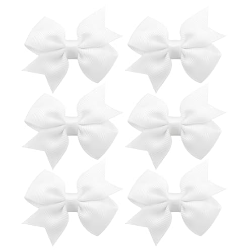 6 Stück weiße Haarschleifen – Schwanzschleifen mit Schleife, Haarschmuck für Frauen und Mädchen, Braut und den täglichen Gebrauch von MYRLOFT