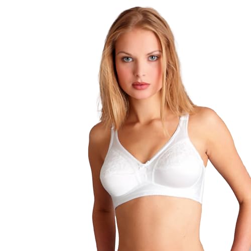 MYSANITY Damen Satin mit Spitze A Minimizer-BH, Weiß, 85A von MYSANITY