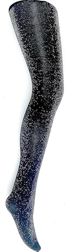 MYSASI Damen Glitzer Mode Strumpfhosen, Schwarz glitzernd, 14-16 Plus von MYSASI