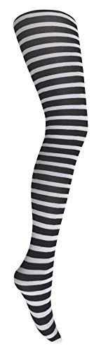 Mysasi London Damen Strumpfhose 40 DEN Gr. X-Large, schwarz/weiß von MYSASI