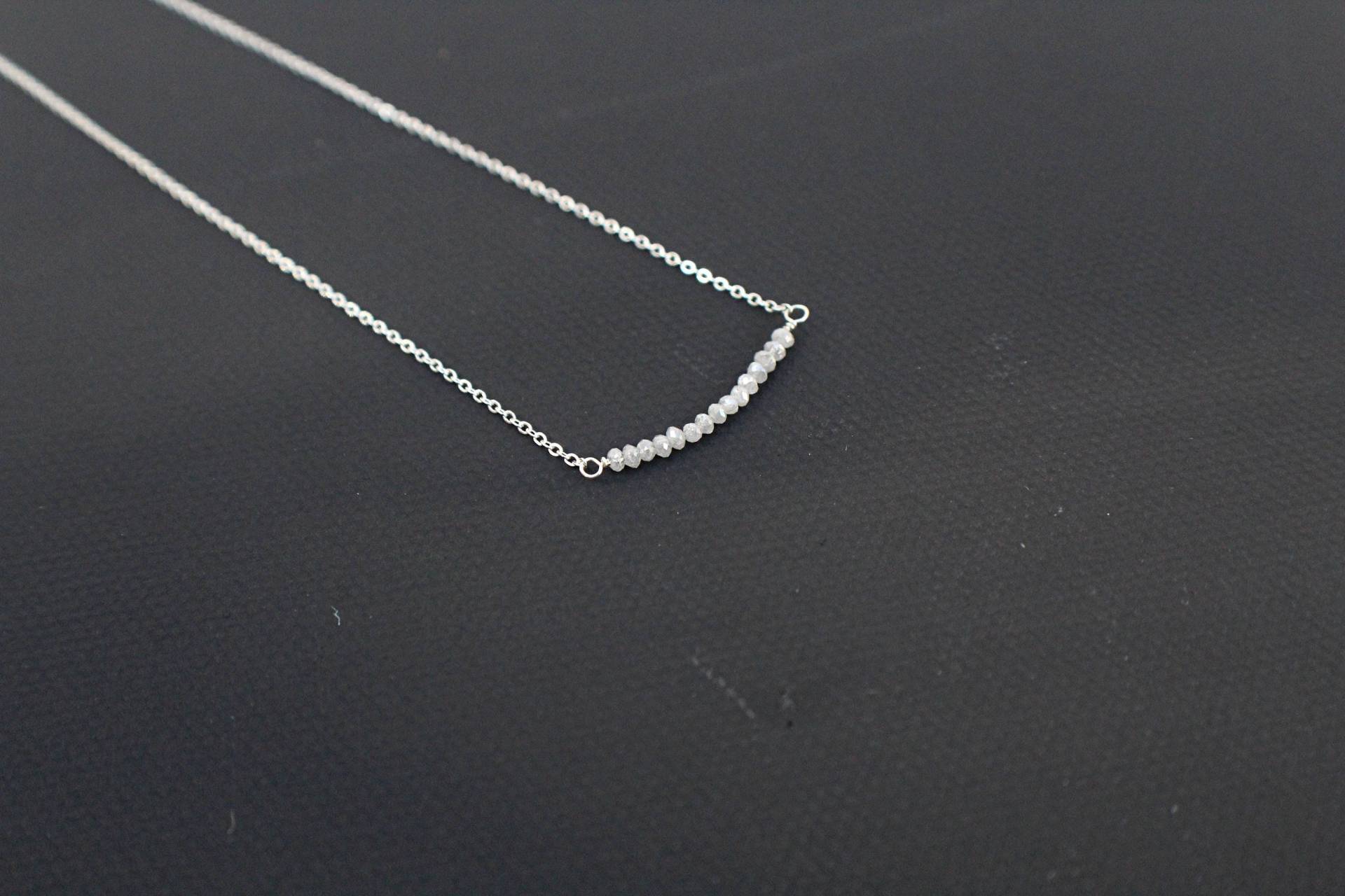 Rohe Weiße Diamant Bar Sterling Silber Halskette Rohe Weiße Diamant Bar Sterling Silber Halskette von MYSHELFIE