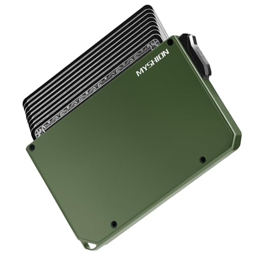 MYSHION Kartenetui Herren I Kartenhalter Herren I Kreditkartenetui Geldbeutel Herren für 8 Karten I Slim Wallet mit Geldklammer I Geldbörse I Portmonee I RFID Schutz I Green von MYSHION